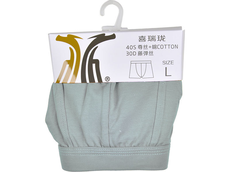 喜瑞瓏7288 木代爾+棉男士平腳內(nèi)褲（灰綠）
